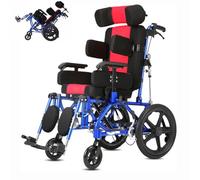 PA-DABAOO Silla De Ruedas Altas De La Espalda Reclinada, La Parálisis Cerebral Plegable, Silla De Ruedas Plegable, Adecuada Para Niños,Children's styles