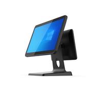 PA-DABAOO Sistema POS De Pantalla Táctil Inteligente Para Restaurantes Y Comercio Minorista, Terminal Cuadrado De 15,6 Pulgadas, Caja Registradora De Pantalla Dual Todo En Uno,Negro