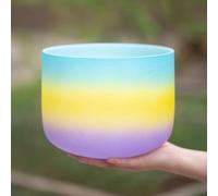 PA-DABAOO Tazón De Canto De Cristal Arcoirbow, Tazón De Canto De Cristal De Cuarzo De 8 Pulgadas, Tazón De Canto De Plexo Solar Para Yoga Vibración De Energía De Sonido,G note
