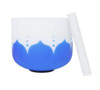 PA-DABAOO Tazón De Canto De Cristal De Loto Azul, Cuenco De Canto De Cristal De Cuarzo, Tazón De Sonido Chakra Con Lavadora Y Palo De Piel,13 inch d note