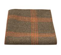 Pa?uelo de bolsillo King & Priory con cuadros ojo de perdiz en marr?n galleta y naranja