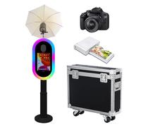 PAAFNN Cabina de fotos compatible con iPad de 10.2 a 13 pulgadas con luz RGB y soporte de carcasa de linterna, máquina de fotobooth para eventos, alquiler de bodas (negro, máquina+cámara+mini