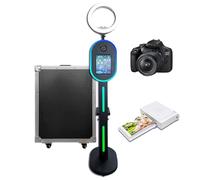 PAAFNN Cabina de fotos portátil compatible con iPad de 10.2 pulgadas, 11.9 pulgadas, 11 pulgadas, 12.9 pulgadas, 13 pulgadas, con soporte de carcasa de luz RGB, máquina de fotos para selfies para