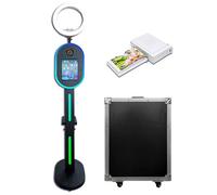 PAAFNN Cabina de fotos portátil compatible con iPad de 10.2 pulgadas, 11.9 pulgadas, 11 pulgadas, 12.9 pulgadas, 13 pulgadas, con soporte de carcasa de luz RGB, máquina para selfies para eventos