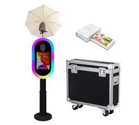 PAAFNN Photo Booth compatible con iPad Photo Booth para iPad de 10.2 a 13 pulgadas con luz RGB y soporte de carcasa para linterna Selfie Photobooth Machine para eventos de alquiler de bodas (negro,