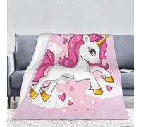 PAAHRYI Manta de unicornio rosa de unicornio, 130 x 150 cm, manta infantil para niñas, arco iris con estampado de caballo, manta de forro polar (150 x 200 cm, A)