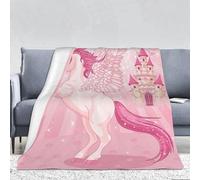 PAAHRYI Manta Suave para Niños, Unicornio Rosa 150 x 200 cm, Manta de Forro Polar para Niña, Arcoíris, Nubes, Caballo Impreso, Manta de Forro Polar para Sofá y Salón (150 x 200 cm, C)