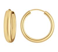 Paar Aretes Creolen Minimalistas de Plata 925 Dorado Amarillo 20x3,9mm