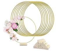 Paaruter 10 Piezas de Centro de Mesa de Floral de Metal de 12 Pulgadas con Soporte para Mesa, Anillo de de de Macramé, Centro de Mesa, Decoraciones de Mesa