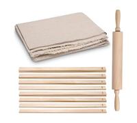 Paaruter 12 Herramientas de Cerámica, 1 Rodillo de Madera, 1 Tabla de Calzar Cerámica/Mantel de y 10 Rodillos Didácticos de 5 Tamaños.