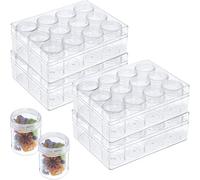 Paaruter 4 Organizadores de Cuentas Transparentes para Bordar, con Tapa, para Manualidades, Joyas y Pendientes.