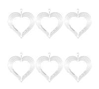 Paaruter 6 Uds. Spinner de Viento de SublimacióN en 3D Spinners de Viento Colgantes para DecoracióN de JardíN Al Aire Libre C-8 Pulgadas CorazóN