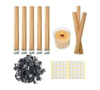 Paaruter 60 Juegos de Mechas de Madera de Doble Capa para Velas y Soportes. Mechas de Madera para Hacer Velas. Mechas de Madera para Velas.