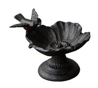 Paaruter Adornos de Cuenco para Comedero de Pájaros con Pétalos de Hierro Fundido, Estilo Retro Nostálgico, para Sala de Estar, Jardín y Balcón