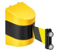 Paaruter Barrera de Pared Magnética Retráctil de 3 Metros con Montaje en Pared Magnético, Control de Multitudes, Cinturón de Seguridad Retráctil, Cinturón A Rayas.