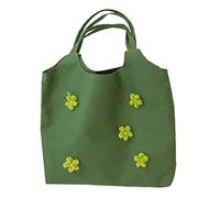 Paaruter Bolso de Compras Reutilizable Plegable para Mujer Bolso de Mano EcolóGico Bolso de Playa Bolso de Hombro de Lona de Gran Capacidad Verde