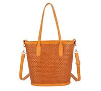 Paaruter Bolso de Paja Tejido una Mano de Moda para Mujer Bolso de Playa de Vacaciones de Ocio Bolso Diagonal de Hombro MarróN