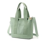 Paaruter Bolso Tote Multibolsillos con Cremallera, Bolso de Lona Hecho A Mano JaponéS con Compartimentos, MultifuncióN Verde
