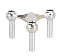 Paaruter Candelabros de Metal con Estructura Molecular Nórdica, Centro de Mesa, Candelabro para Sala de Estar y Hogar, Plateado.