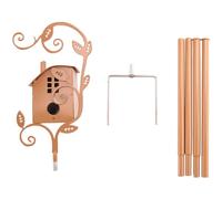 Paaruter Casa de PáJaros de JardíN con Poste Comederos de PáJaros de Metal Estacas de JardíN Casas de PáJaros para Patio Patio Trasero Estilo al Aire Libre A