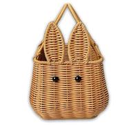 Paaruter Cesta de Regalo Tejida una Mano con Forma de Huevo de Pascua de Conejo, Cesta de Picnic, Cesta de Almacenamiento de Frutas, Cesta de Flores