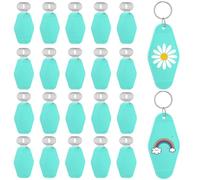 Paaruter de Hotel Azul de 100 Piezas, Llaveros en de SublimacióN de PláStico A Granel, Etiquetas para Llaves de Motel con Rombos Vintage de Doble Cara