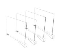 Paaruter Divisores de Estantes Transparentes para Organizar el Armario: Organizador de Armario, Deflectores Divisores para Armarios y Estanterías, 4 Piezas