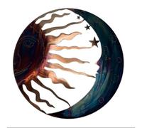 Paaruter Elegante Arte de Pared de Sol y Luna, DecoracióN de Metal, Escultura Llamativa, DecoracióN Festiva, Fina de Metal