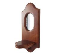 Paaruter Espejo de Pared Vintage con Estante, Candelabro de Aromaterapia de Madera Maciza, Decoración Colgante para Cafetería, Estante de Pared.