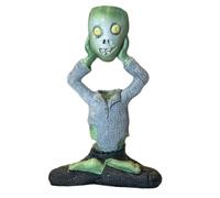 Paaruter Esqueleto Meditando Maceta Cráneo Plantas Maceta Halloween Jardín Maceta Escultura C