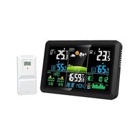 Paaruter Estación Meteorológica Multifunción Tuya, Medidor de Calidad del Aire, Temperatura y Humedad, Fase Lunar, Presión Atmosférica, Reloj Meteorológico, Enchufe de la UE.