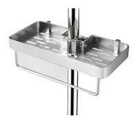 Paaruter Estante de Ducha de Aluminio con Toallero, Organizador de Baño Sin Taladros, Estante de Almacenamiento de Champú y Gel de Ducha B
