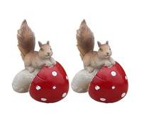 Paaruter Estatua de Resina con Forma de Ardilla y para Decoración de Exteriores, Patios, Jardines y Césped