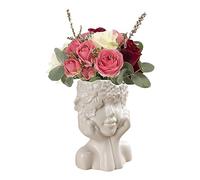 Paaruter Florero de CeráMica para DecoracióN, Florero de Forma Femenina de Estilo Moderno, Florero úNico para DecoracióN de Oficina en el Hogar -B