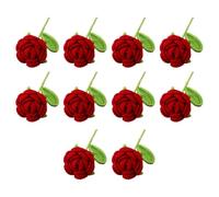 Paaruter Flores Artificiales de Rosas Tejidas A Mano, Decoración de Ramo de Ganchillo Tejido, Decoración de Mesa, Regalo Navideño A