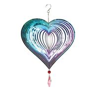 Paaruter Hilandero de Viento de Metal para Exteriores, Hilandero de Viento 3D para Colgar en el Patio, Decoración de Jardín, Regalos, Hilanderos con de Corazón de Acero Inoxidable