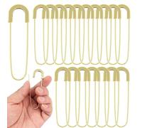 Paaruter Imperdibles Extra Grandes de 7,6 cm (3 Pulgadas) - 20 Unidades - Broches de Costura Sin Espiral - Imperdibles Gigantes, Dorado