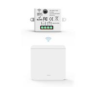 Paaruter Interruptor de Pared de Luz Inalámbrico 433Mhz Receptor de Relé con Interruptor de Panel de 1x1 Banda Control Remoto LED para Lámpara LED