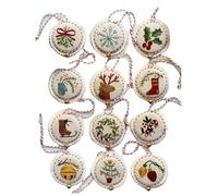 Paaruter Kit de Adornos para Bordado A Mano Alegres y Brillantes, Kit de Bordado Navideño, Kits de Adornos para Festivales