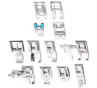 Paaruter Kit de Prensatelas de 12 Piezas, Pie Recto, Pie de Rodillo, Juego de Pies Prensatelas para MáQuina de Coser a PresióN para MáQuinas de Coser