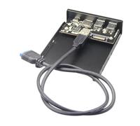 Paaruter Lector de Tarjetas Interno USB 3.0 Micro-SD/TF Flash 3.5, Panel Frontal USB-C Tipo C, Concentrador de Disquete con Dos Puertos USB 3.0 para 3.5 Pulgadas Abierto