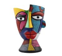 Paaruter Maceta de Resina para Exterior con Diseño de Cara Abstracta, Ideal para el Hogar, el Escritorio, el Jardín y el Balcón.