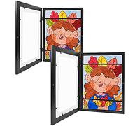 Paaruter Marcos Abiertos para Dibujos Infantiles, Marcos de Arte Rellenables para NiñOs, Marcos de Arte MAX A4, Negro, Paquete de 2