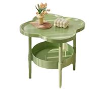 Paaruter Mesa Auxiliar para Sofá y Noche, Centro para Dormitorio y Balcón, Mesa de Doble Capa, Color Verde.