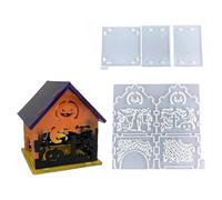 Paaruter Moldes de Resina para el Hogar de Calabaza de Halloween, Moldes de Resina Epoxi de Calabaza con Calabaza de Halloween, Divertidos Moldes de Silicona