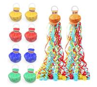 Paaruter Paquete de 10 Serpentinas de Colores, Galletas de Papel Multicolor Que No Ensucian, Serpentinas de Confeti Arrojadas A Mano para Cumpleaños, Bodas