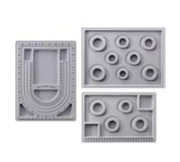 Paaruter Paquete de 3 Tableros de Cuentas para JoyeríA: Bandejas con DiseñO Flocado para Pulseras, Collares y PlanificacióN de FabricacióN de Joyas DIY