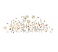 Paaruter Pegatinas de Pared con Flores Bohemias, Diseño de Flores Silvestres y Hierbas, para Decoración de Pared de Habitaciones Infantiles, Guarderías y Dormitorios de Niñas.