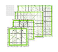 Paaruter Regla para Acolchar de 4 Piezas, Regla para Acolchar Acrílica Cuadrada, Regla de Corte de Tela, Regla Acrílica con Marca Transparente y Regla de Planchado A