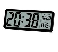Paaruter Reloj de Pared Digital LCD Fácil de Configurar, Pantalla LCD de 8,5 Pulgadas con Hora, Fecha y Temperatura, para Dormitorio, Sala de Estar y Oficina.